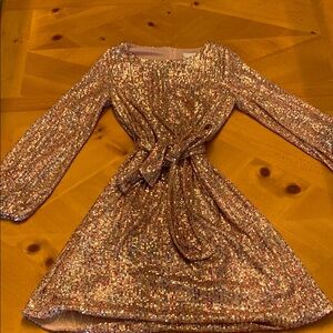 Sparkling Sequin Dress with Belt